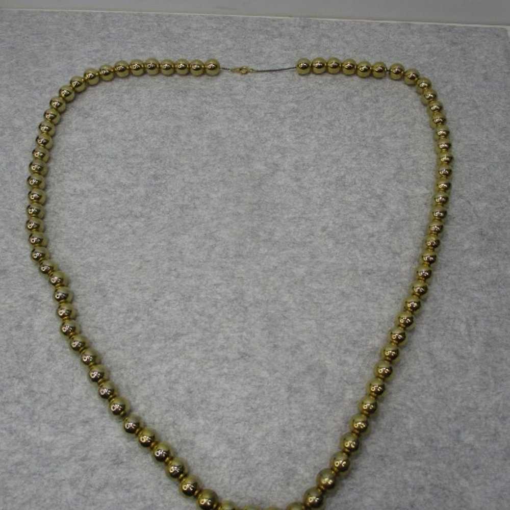 Vintage Gold Tone Ball Bead 31" Necklace - image 1