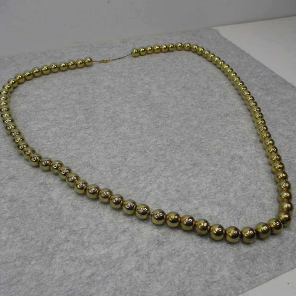 Vintage Gold Tone Ball Bead 31" Necklace - image 4