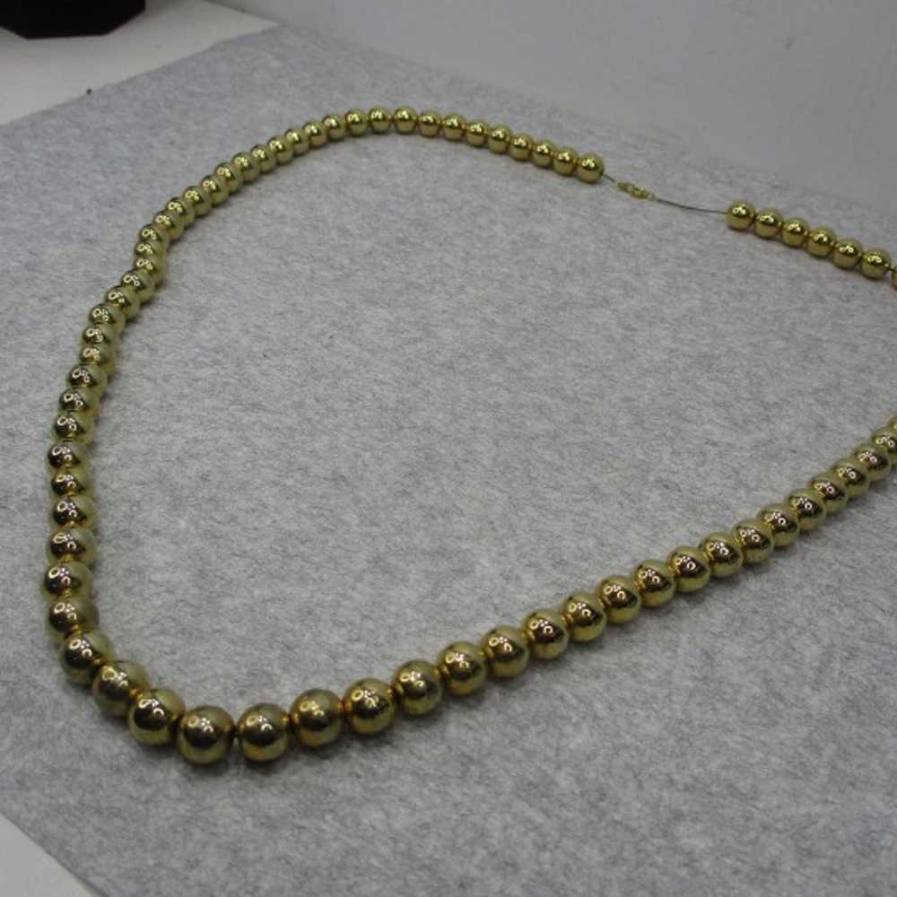 Vintage Gold Tone Ball Bead 31" Necklace - image 5