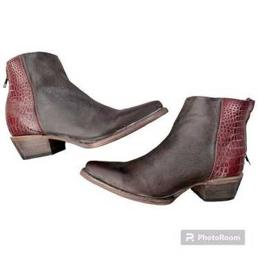 NEW Freebird by Steven Rule Ankle Brown & Croc Cow