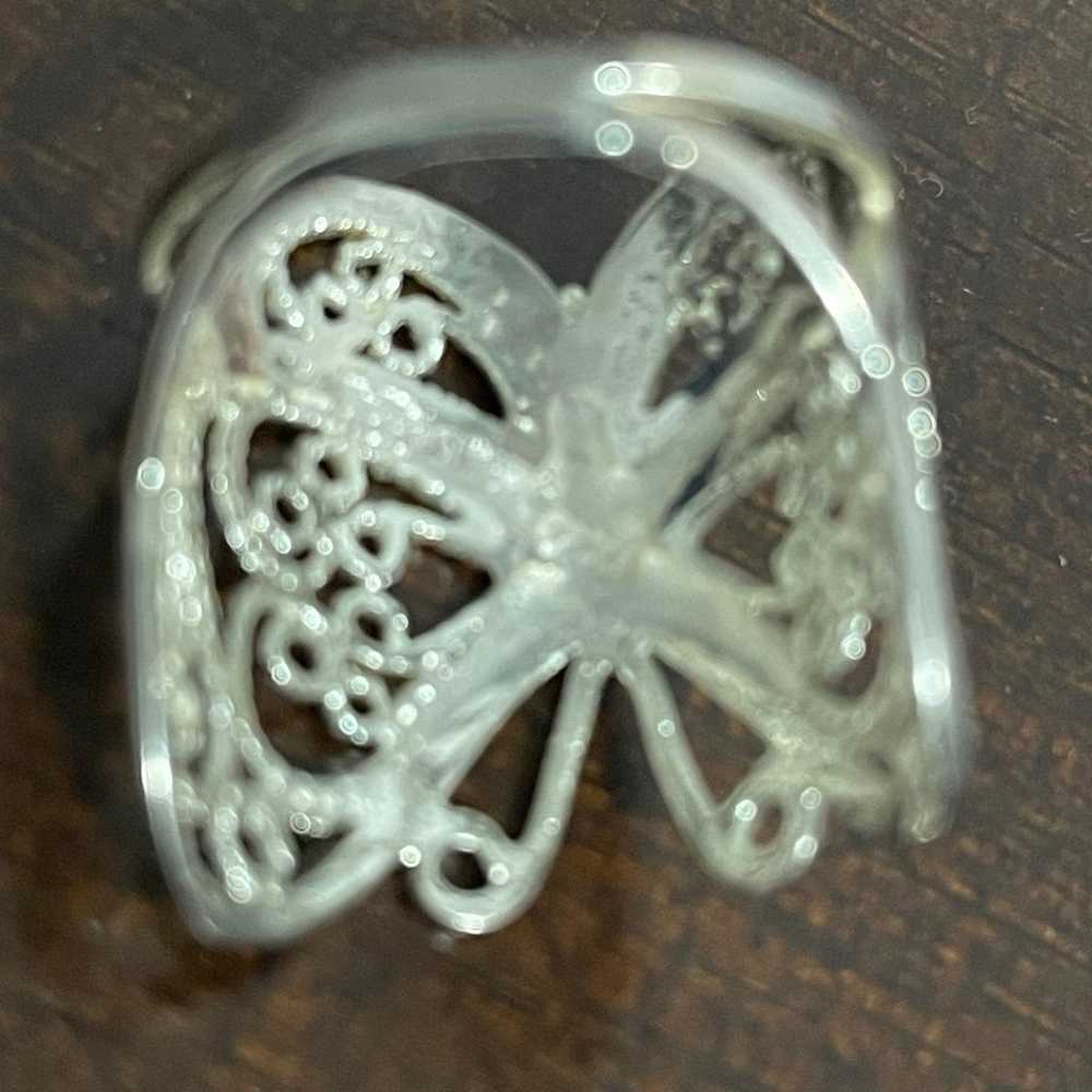 Vintage Sterling Silver butterfly ring - image 6