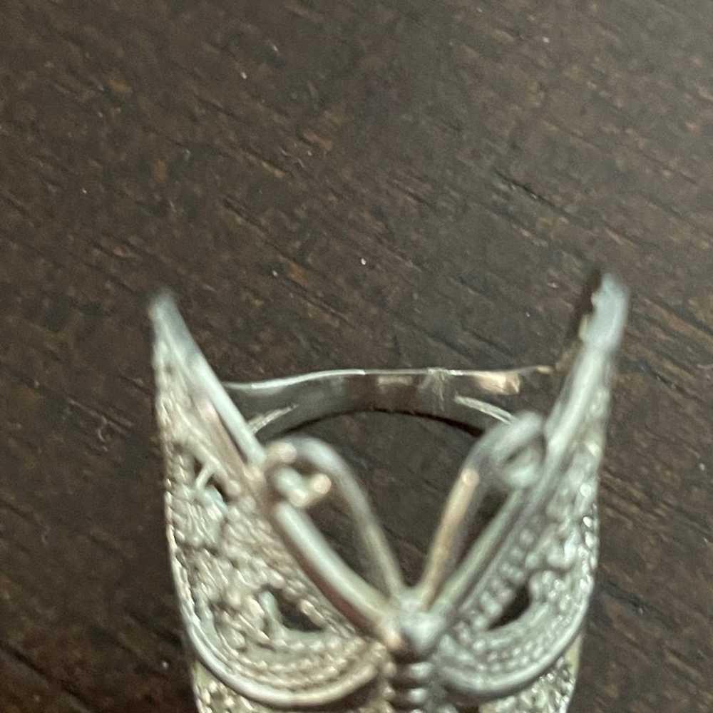 Vintage Sterling Silver butterfly ring - image 7