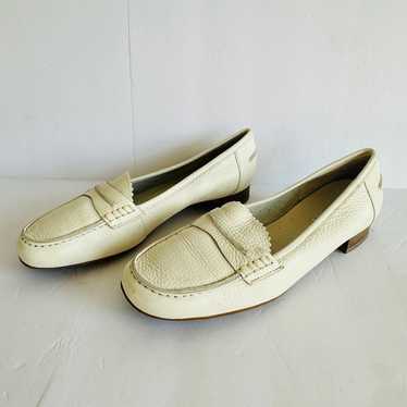 Franco Sarto Penny Loafer Leather White Preppy Ac… - image 1