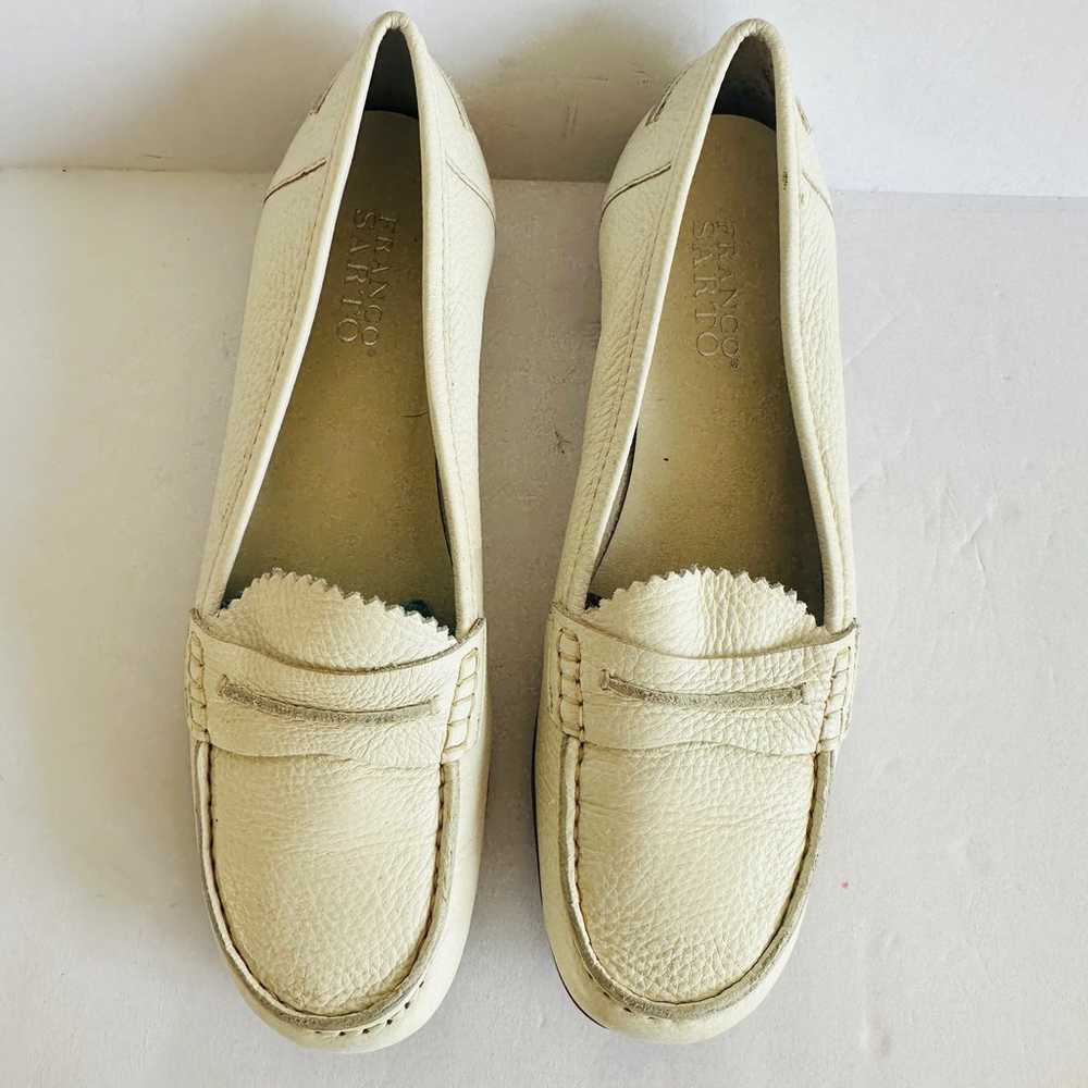 Franco Sarto Penny Loafer Leather White Preppy Ac… - image 4