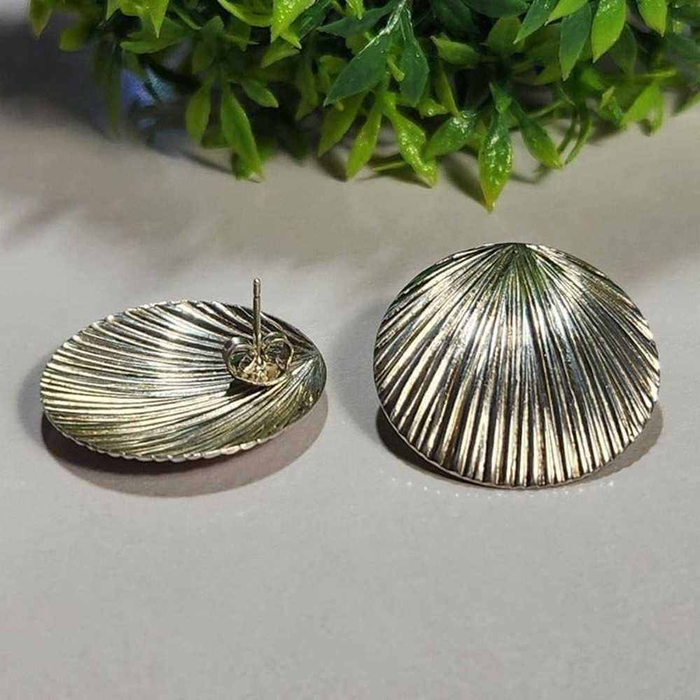 925 Sterling Silver Shell Earrings - image 2