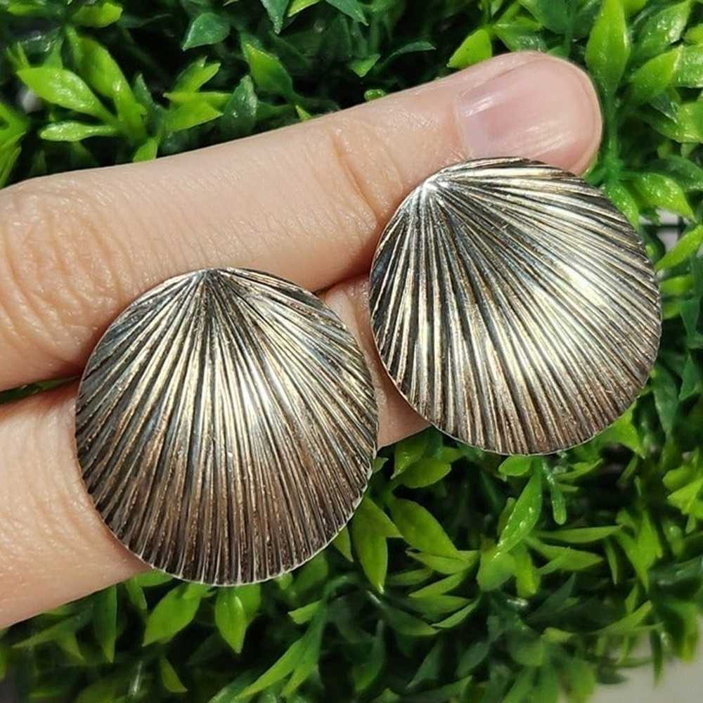 925 Sterling Silver Shell Earrings - image 3