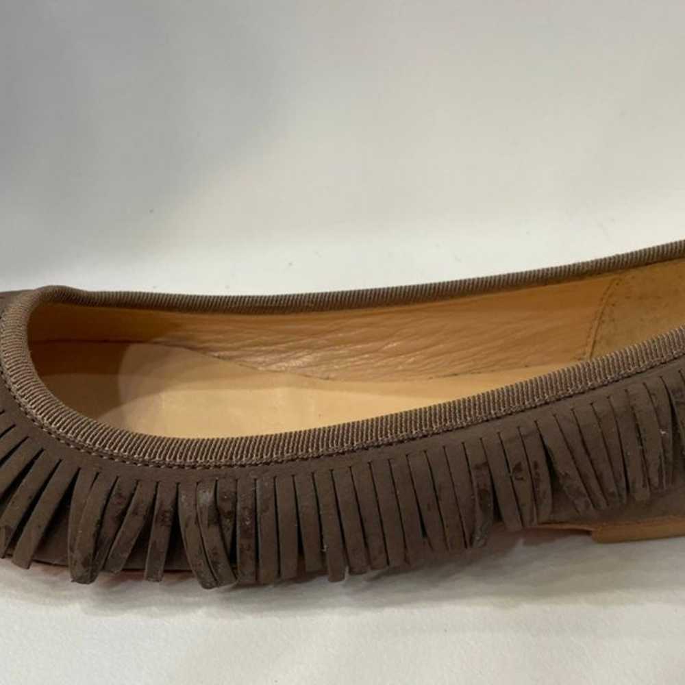 Vero Cuoio Olive Fringe Ballet Flats - image 1