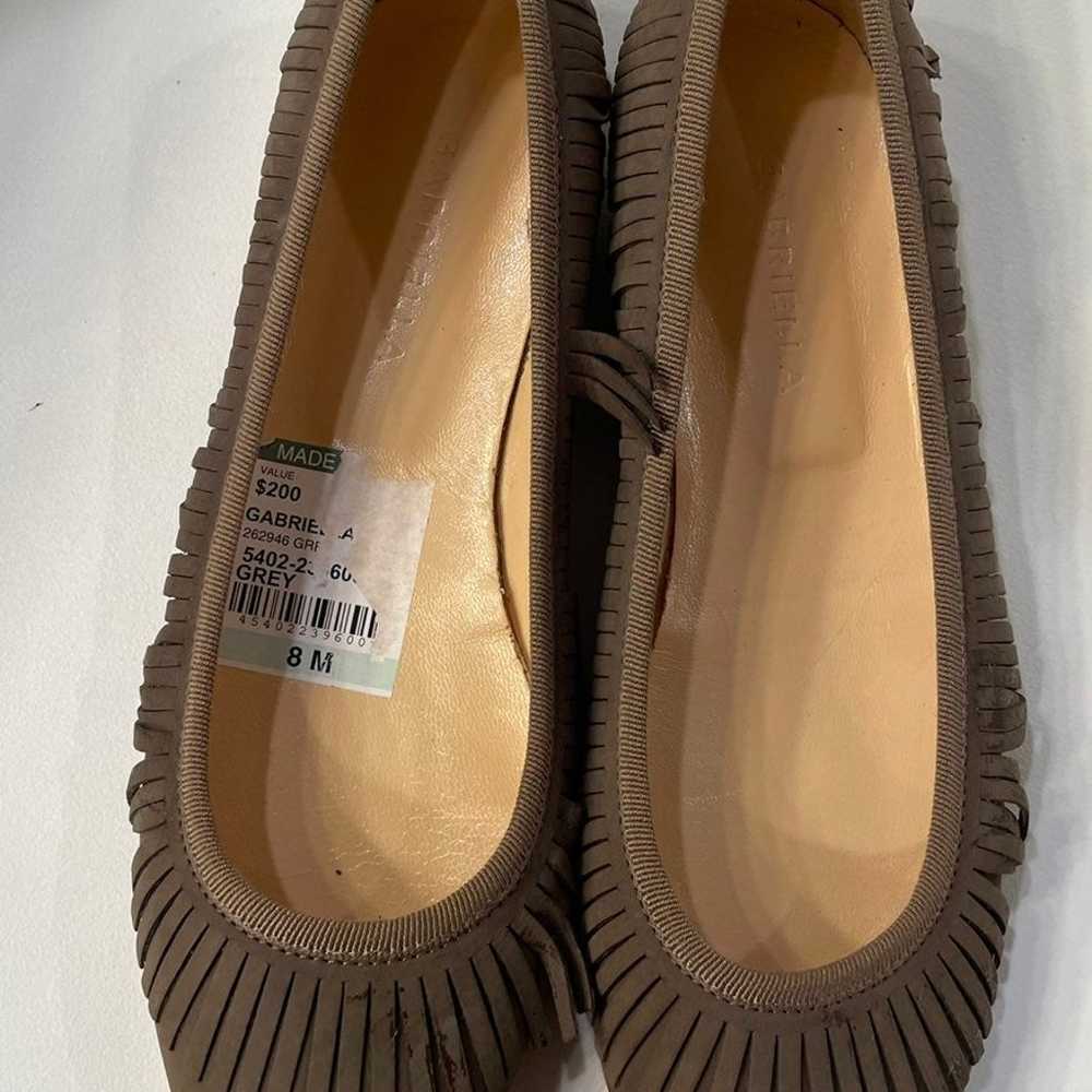 Vero Cuoio Olive Fringe Ballet Flats - image 3