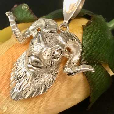 Vintage Ram (ARIES) Sterling Silver Pendant