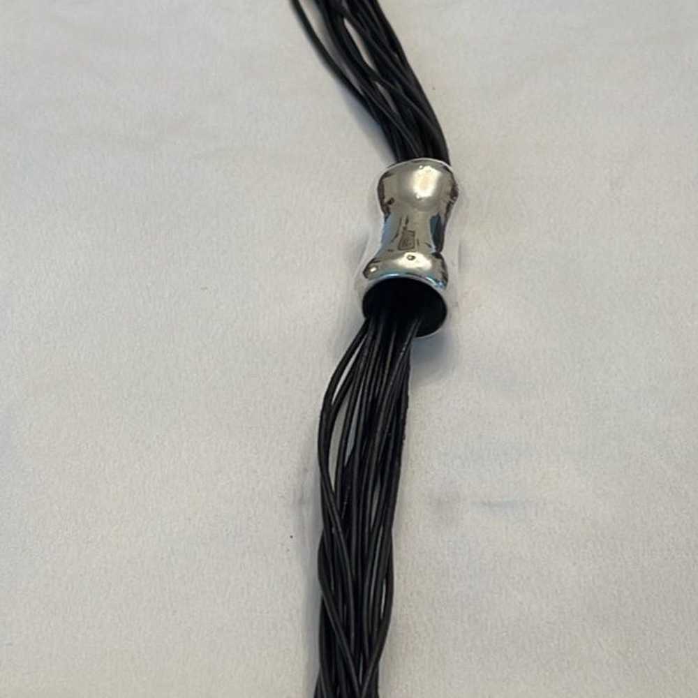 Sterling Silver and Black Leather Necklace - image 4