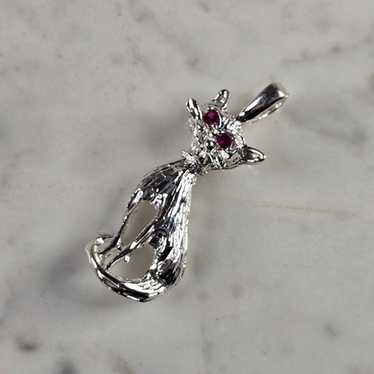 Womens Vintage Estate Sterling Silver Siamese Cat 