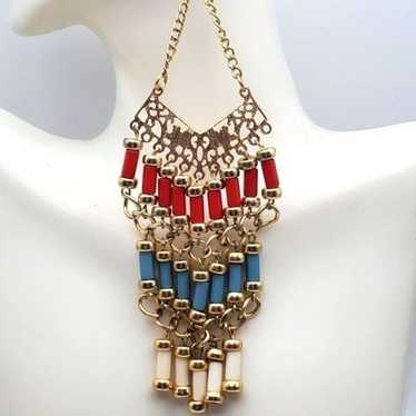 Arabian princess red white and blue chandelier ear