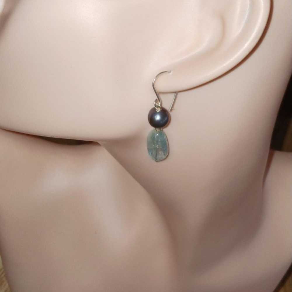 Vintage 1980's Aquamarine, Pearl's 925 sterling s… - image 8