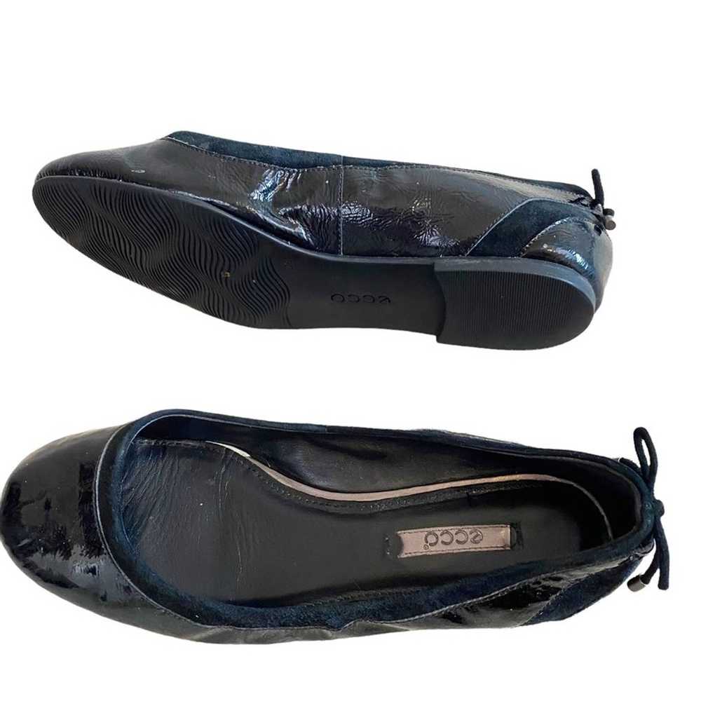 Ecco Goya Genuine Leather Black Round Toe Ballet … - image 4