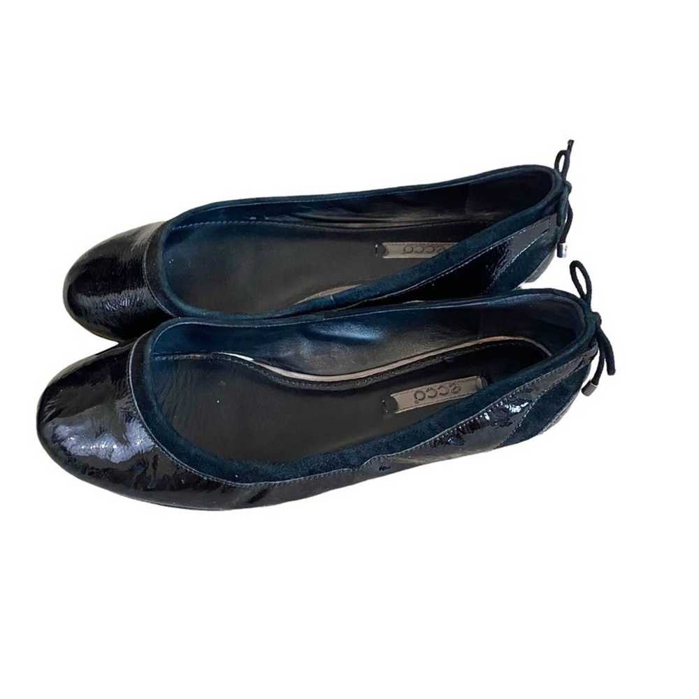 Ecco Goya Genuine Leather Black Round Toe Ballet … - image 7