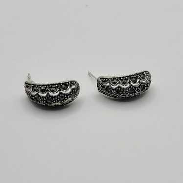 Sterling silver Marcasite Marked 925 earrings