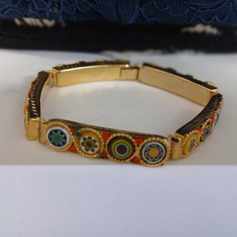 ( Rare Find ) Antique Micro Mosaic Italy Gold Ton… - image 2