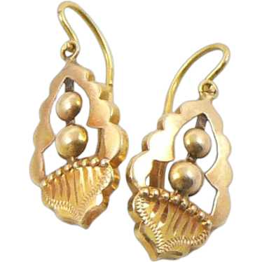 Antique Dormeuse Gold Earrings