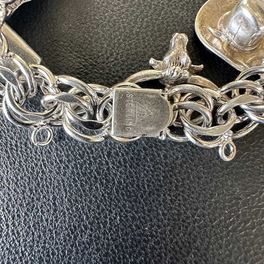 319. Western Themed Sterling Silver Charm Bracele… - image 9