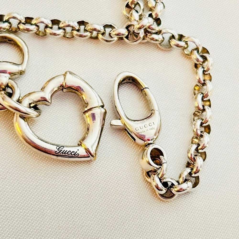 Gucci 925 Sterling Silver Heart Charm Bracelet - image 1