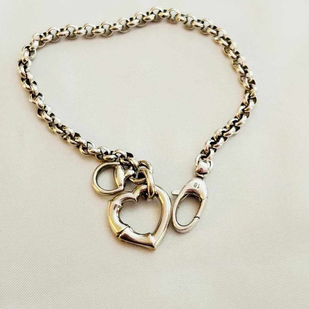 Gucci 925 Sterling Silver Heart Charm Bracelet - image 9