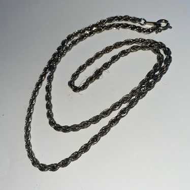 Vintage CLASSIQ Korea Silver Tone Rope Necklace 2… - image 1