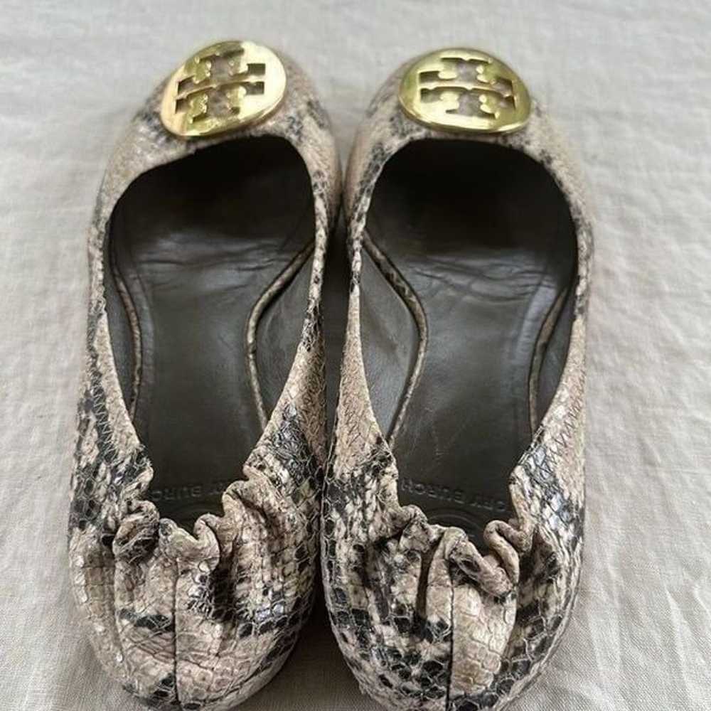 Tory Burch Reva Snake-Print Ballerina Flat,  Rocc… - image 3