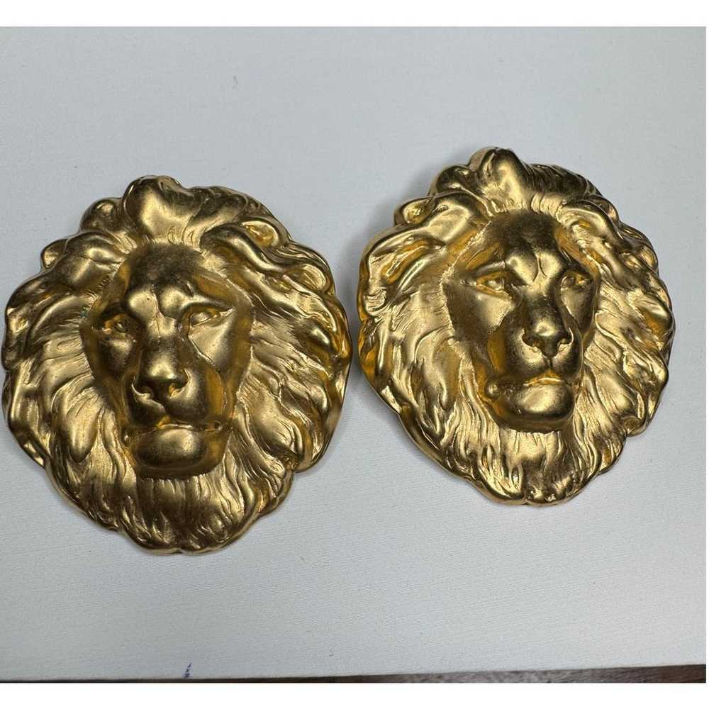 LARGE 3-D Vintage NOBLE LION HEADS Italian-Esque … - image 2