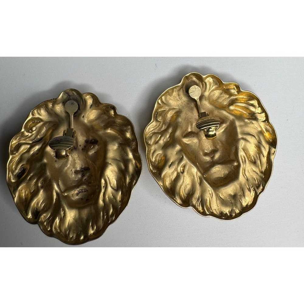 LARGE 3-D Vintage NOBLE LION HEADS Italian-Esque … - image 3