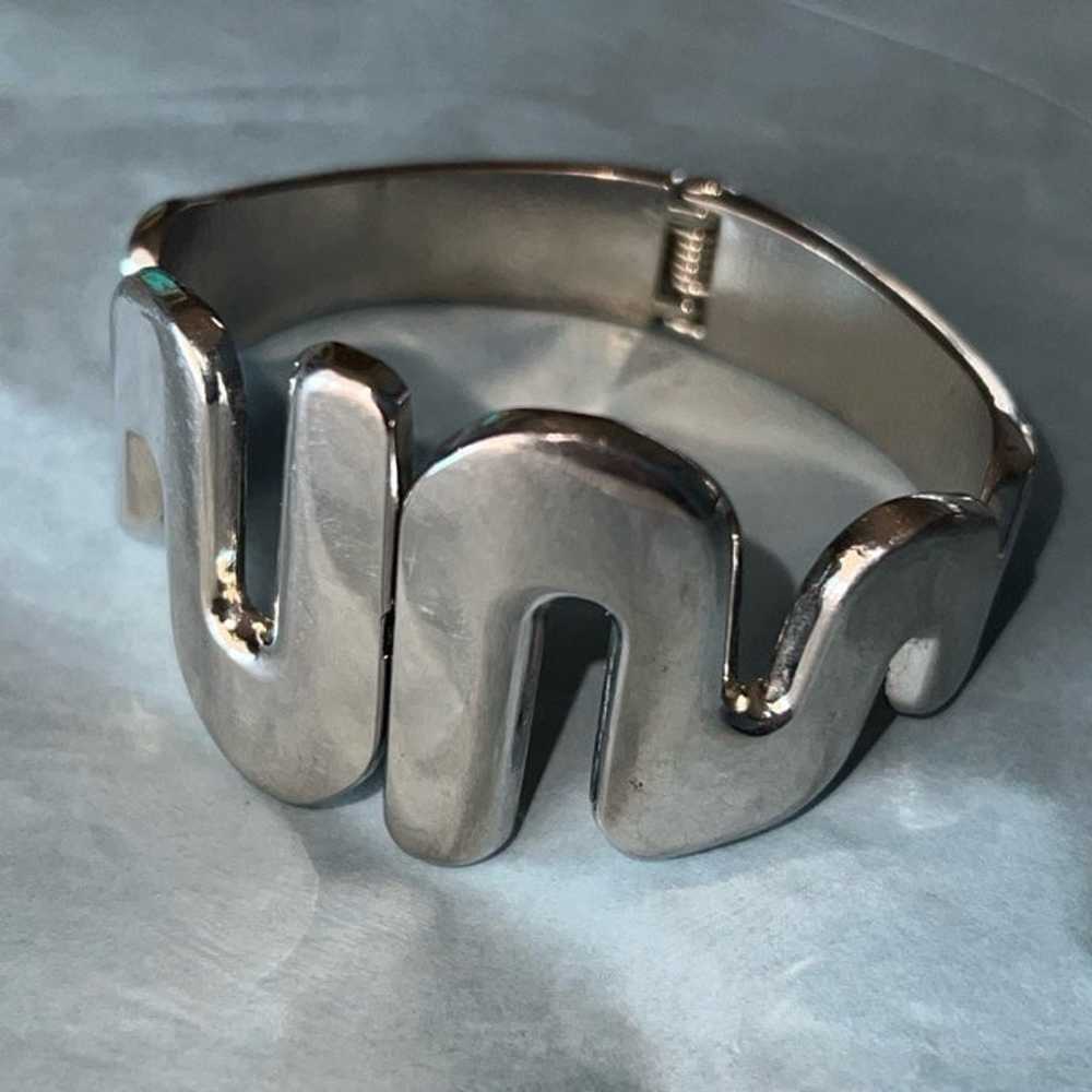 Vintage Silver Plated Cuff Bracelet - image 2