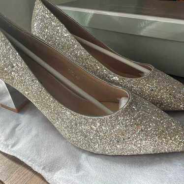 Silver glitter party high heels