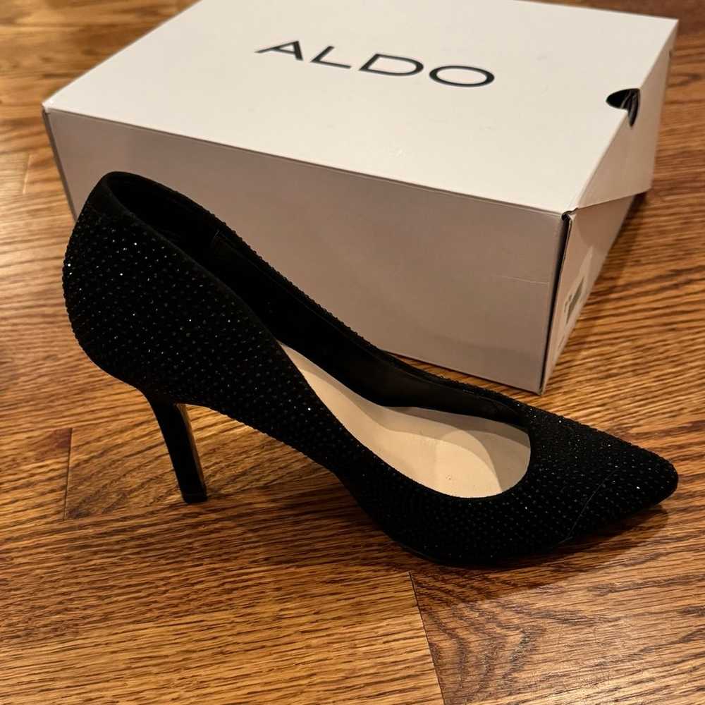 ALDO Black Sequin Heels 7.5 - image 2