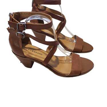 Lucky Brand LK-Ressia Strappy Wooden Heel Sandals 