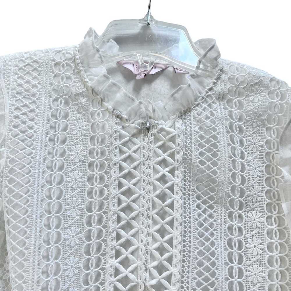 Ted Baker Ted Baker Zip Up Ecru Frilled Lace Blou… - image 4