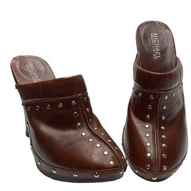 MICHAEL Michael Kors Brown Leather Studded Clog Mu