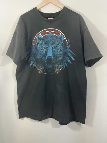 Vintage Thrashed Single Stitch Native Animal Sun F