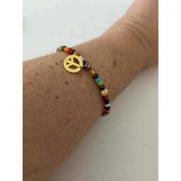 Generic Colorful beaded bracelet with peace, sign 