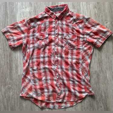 Bke BKE | Casual Button Down Plaid Short Sleeve T-