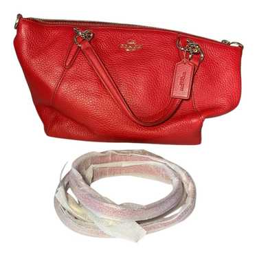 Coach Mini Kelsey Red, Pebbled Leather Shoulder Ba