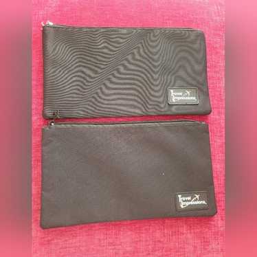 Vintage Black Travel Pouch - Set of 2