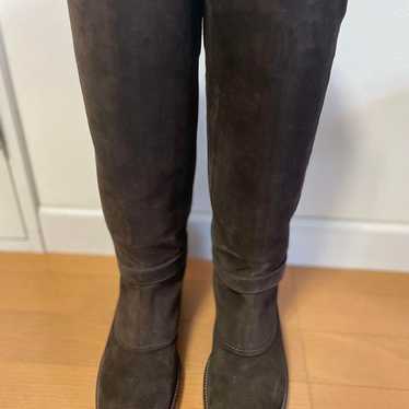 Dark Brown Suede Long Boots