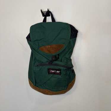 【USA製】Eastpak Backpack Suede Bottom Eastpak Green Backpack Suede Leather Bottom Vintage Retro