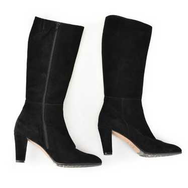 VARDA: Black, Suede Leather Heeled Boots