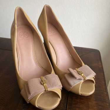 Tory Burch peep toe wedge