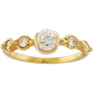 Lovely Natural (0.60ctw) Diamond Ring in 18k Yello