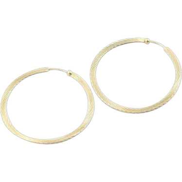 Textured 14K Gold Hoop Earrings