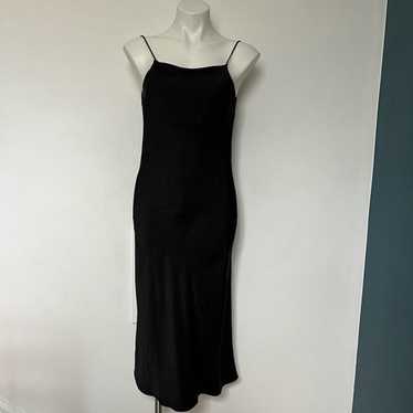 Zara Black Satin Slip Dress