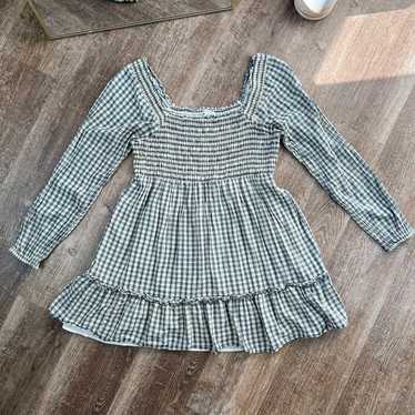 American Eagle Plaid Babydoll Dress Cottagecore Pe