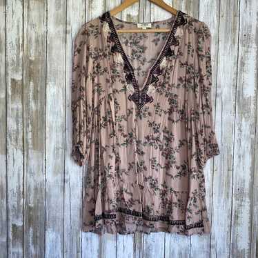 Umgee Mauve Floral Tunic Dress