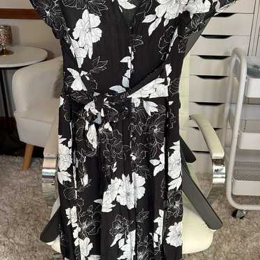 Lulus black and white floral print jumpsuit women’